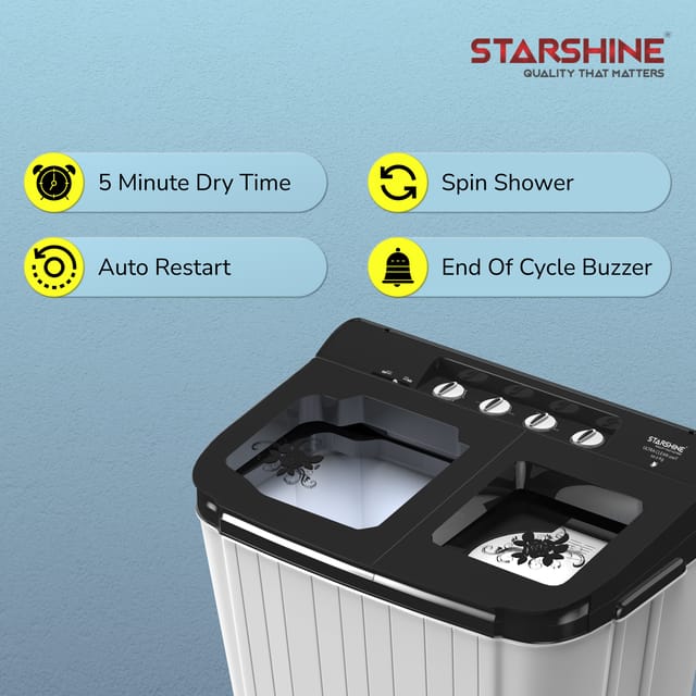 STARSHINE 10 KG SEMI-AUTOMATIC TOP LOADING WASHING MACHINE
