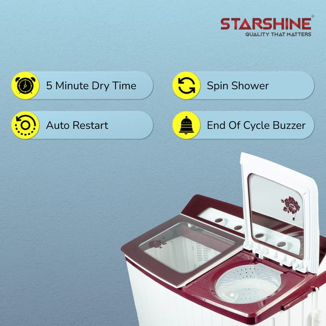 STARSHINE 8 KG SEMI-AUTOMATIC TOP LOADING WASHING MACHINE