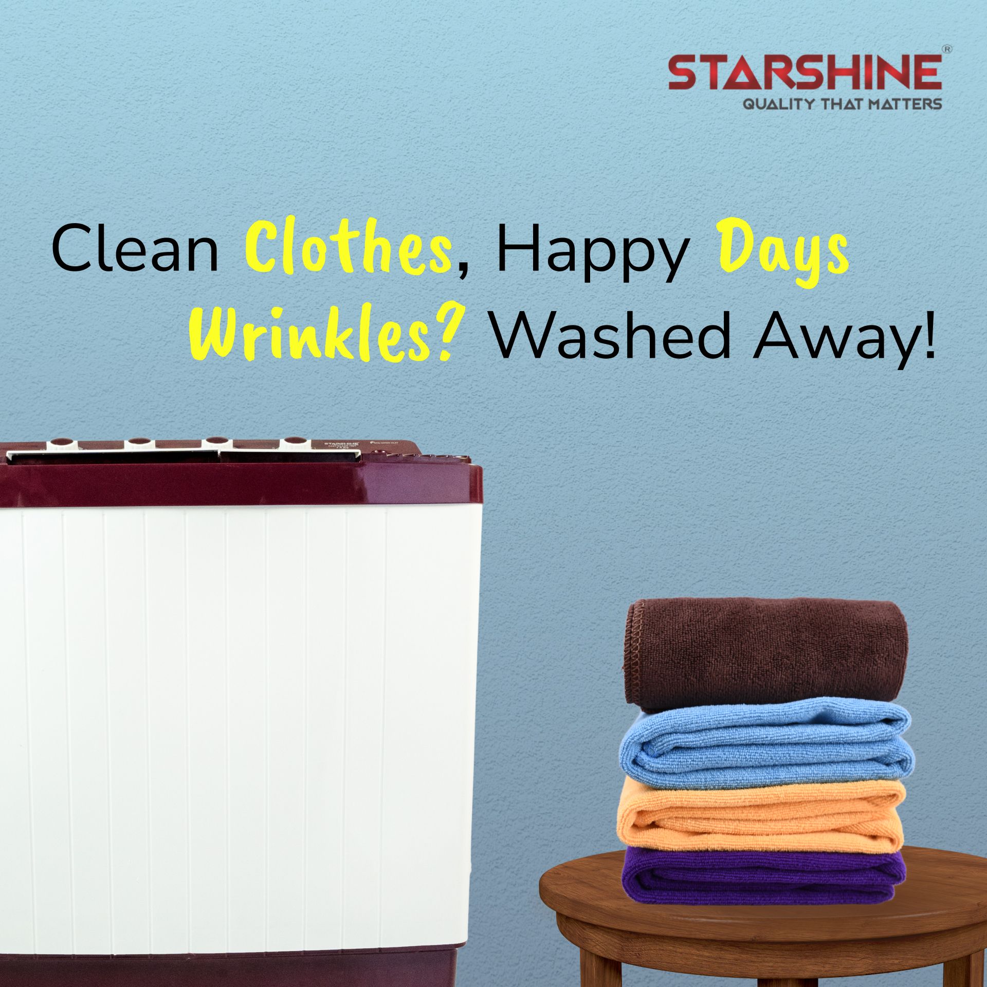 STARSHINE 7.2 KG SEMI-AUTOMATIC TOP LOADING WASHING MACHINE