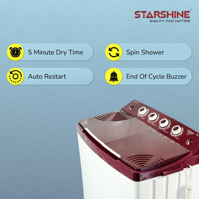 STARSHINE 7.2 KG SEMI-AUTOMATIC TOP LOADING WASHING MACHINE