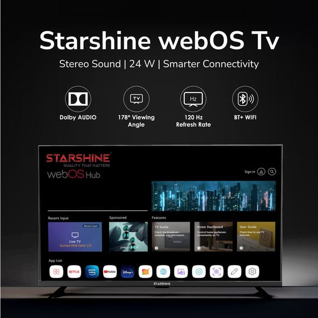 स्टारशाइन 65" 4K वेब ओएस टीवी 1YR मास्टर कार्टन मात्रा: 1