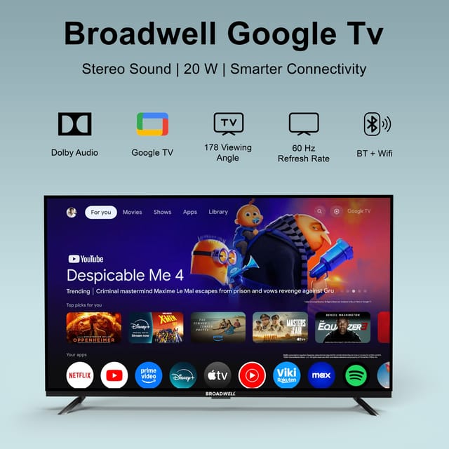 ब्रॉडवेल 50" 4K वेब ओएस टीवी 3YR मास्टर कार्टन मात्रा: 2